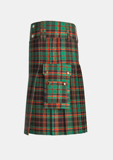 Utility_Cumming_Hunting_Ancient_Tartan_kilt_left_image_with_pleated_design_and_adjustable_buckles_for_men