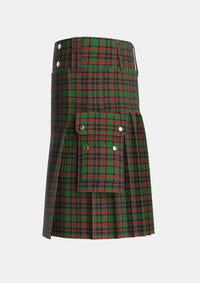 Utility_Cumming_Hunting_Tartan_4636_kilt_left_image_with_pleated_design_and_adjustable_buckles_for_men
