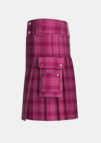 Utility_Curaidh_Tartan_13788_kilt_left_image_with_pleated_design_and_adjustable_buckles_for_men