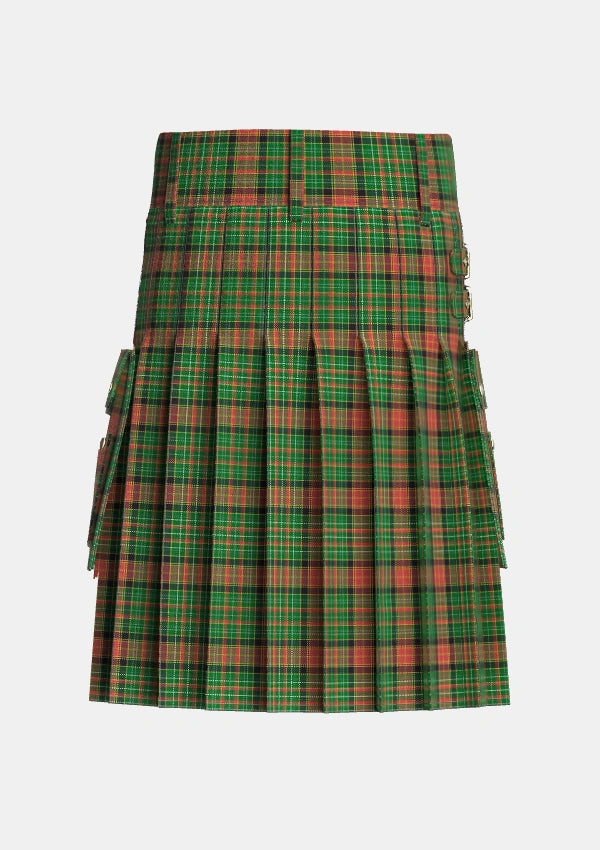 Utility_Dalrymple_of_Castleton_Tartan_7420_kilt_back_image_with_pleated_design_and_adjustable_buckles_for_men