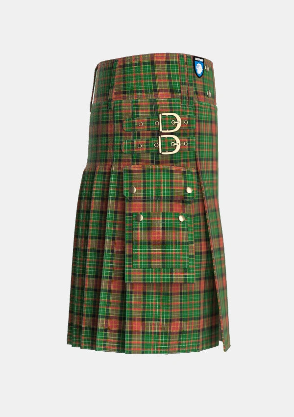 Utility_Dalrymple_of_Castleton_Tartan_7420_kilt_right_image_with_pleated_design_and_adjustable_buckles_for_men