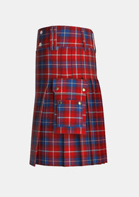 Utility_Danish_Tartan_kilt_left_image_with_pleated_design_and_adjustable_buckles_for_men