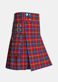 Utility_Danish_Tartan_kilt_side_image_with_pleated_design_and_adjustable_buckles_for_men