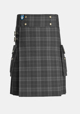 Utility_Dark_Island_Tartan_5832_kilt_front_image_with_pleated_design_and_adjustable_buckles_for_men