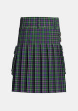 Utility_Davidson_Double_Tartan_444_kilt_back_image_with_pleated_design_and_adjustable_buckles_for_men