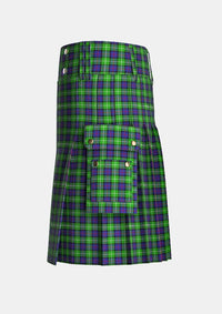 Utility_Davidson_of_Tulloch_Tartan_1360_kilt_left_image_with_pleated_design_and_adjustable_buckles_for_men