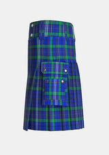 Utility_Davies_of_Wales_Tartan_kilt_left_image_with_pleated_design_and_adjustable_buckles_for_men
