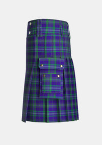 Utility_Davies_tartan_3410_kilt_left_image_with_pleated_design_and_adjustable_buckles_for_men
