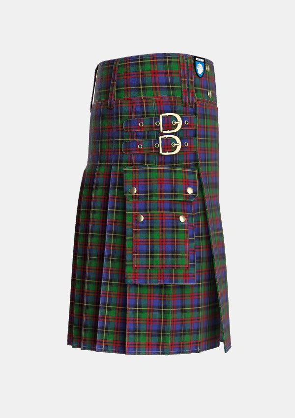 Utility_Deas_Tartan_2153_kilt_right_image_with_pleated_design_and_adjustable_buckles_for_men