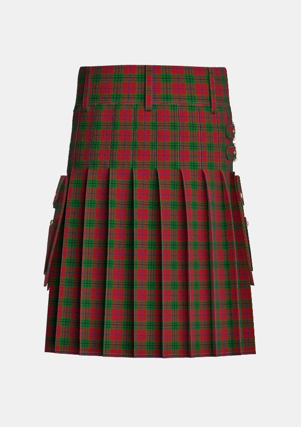 Utility_Denny_Hunting_Tartan_518_kilt_back_image_with_pleated_design_and_adjustable_buckles_for_men