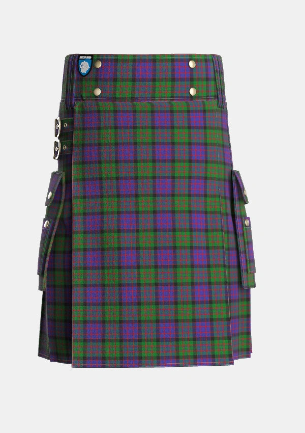 Utility_Denovan_The_Lairdship_of_Personal_Tartan_36_kilt_front_image_with_pleated_design_and_adjustable_buckles_for_men