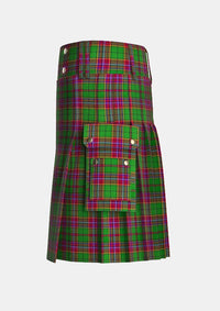 Utility_Derbyshire_Tartan_11306_kilt_left_image_with_pleated_design_and_adjustable_buckles_for_men