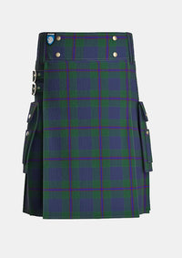 Utility_Devlin_Patrick_Tartan_12666_kilt_front_image_with_pleated_design_and_adjustable_buckles_for_men