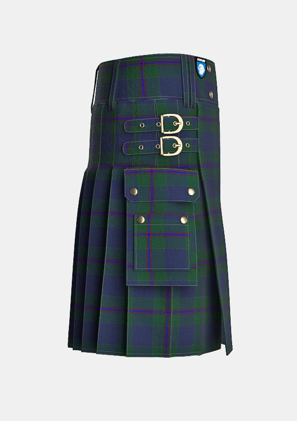 Utility_Devlin_Patrick_Tartan_12666_kilt_right_image_with_pleated_design_and_adjustable_buckles_for_men