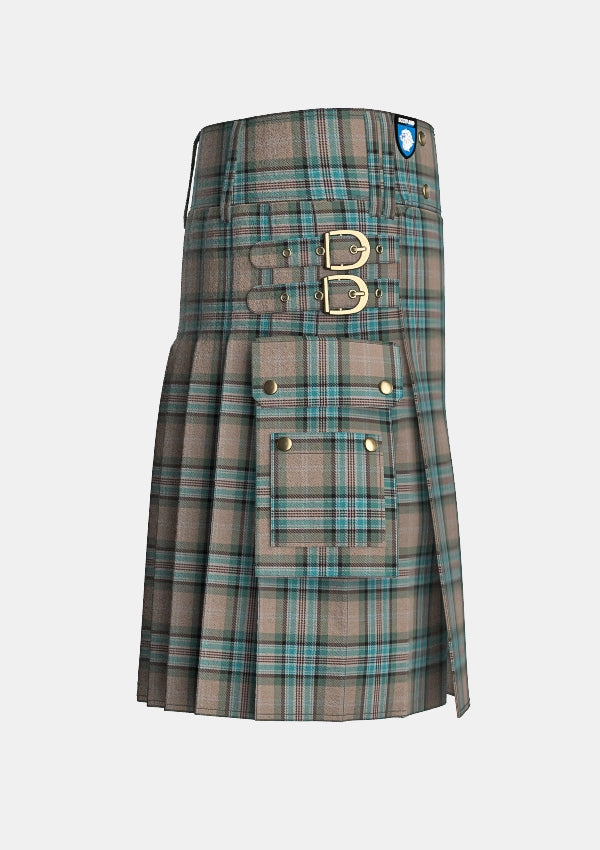 Utility_Diana_Memorial_Rose_Tartan_11460_kilt_right_image_with_pleated_design_and_adjustable_buckles_for_men
