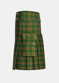 Utility_Dixon_Clyde_Tartan_10966_kilt_left_image_with_pleated_design_and_adjustable_buckles_for_men