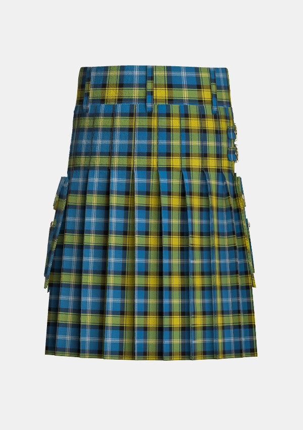 Utility_Doddie_Weir_tartan_12047_kilt_back_image_with_pleated_design_and_adjustable_buckles_for_men