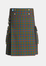 Utility_Dorward_Dogwood_Tartan_2533_kilt_front_image_with_pleated_design_and_adjustable_buckles_for_men
