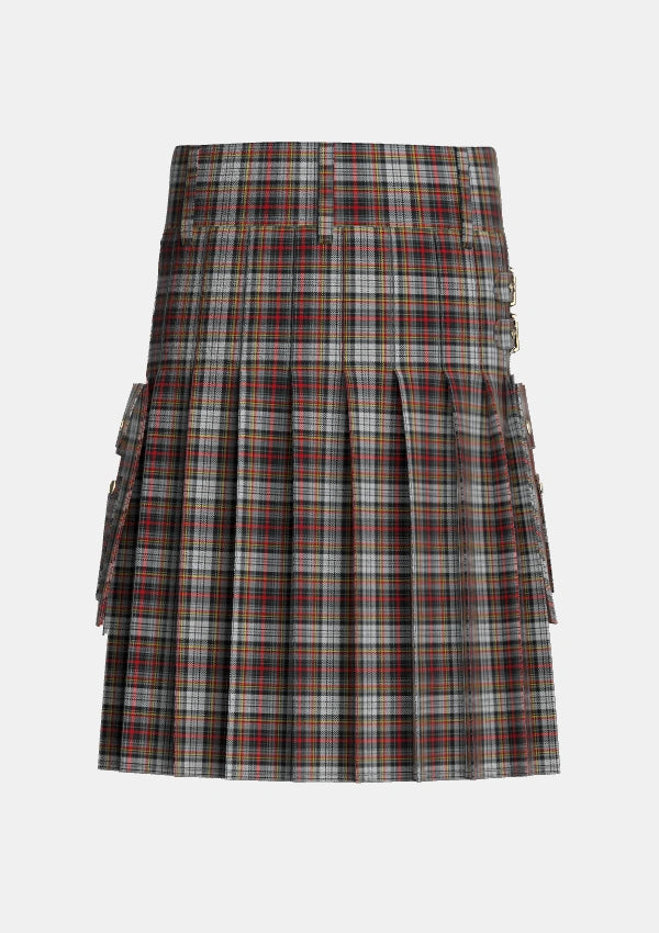 Utility_Douglas_Ancient_Dress_wcwm_Tartan_1310_kilt_back_image_with_pleated_design_and_adjustable_buckles_for_men