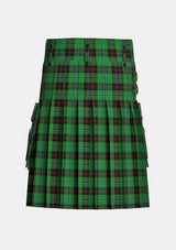 Utility_Douglas_Black_Tartan_1029_kilt_back_image_with_pleated_design_and_adjustable_buckles_for_men