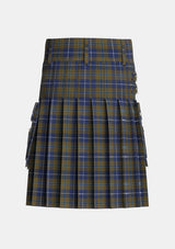 Utility_Douglas_Brown_Tartan_2523_kilt_back_image_with_pleated_design_and_adjustable_buckles_for_men