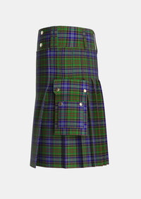 Utility_Drennan_Tartan_4710_kilt_left_image_with_pleated_design_and_adjustable_buckles_for_men