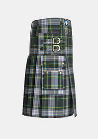 Utility_Dress_Gordon_tartan_kilt_right_image_with_pleated_design_and_adjustable_buckles_for_men