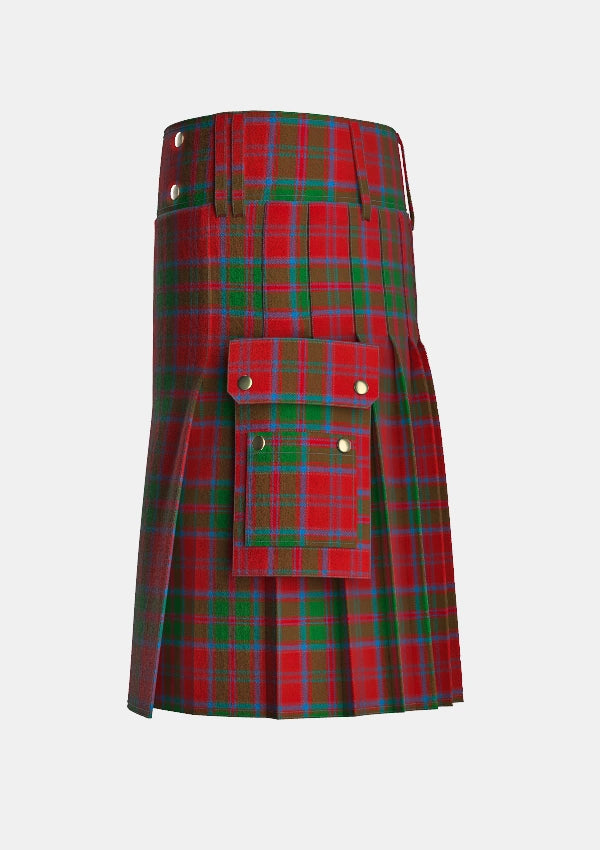 Utility_Drummond_tartan_457_kilt_left_image_with_pleated_design_and_adjustable_buckles_for_men