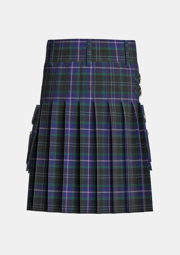 Utility_Dugan_Tartan_7483_kilt_back_image_with_pleated_design_and_adjustable_buckles_for_men