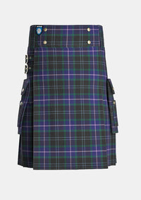 Utility_Dugan_Tartan_7483_kilt_front_image_with_pleated_design_and_adjustable_buckles_for_men