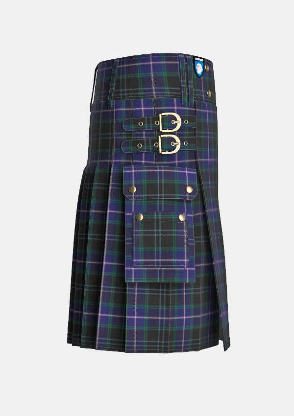 Utility_Dugan_Tartan_7483_kilt_right_image_with_pleated_design_and_adjustable_buckles_for_men