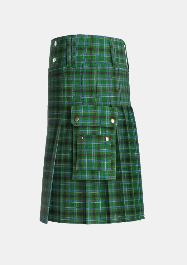 Utility_Duncan_of_Sketraw_Tartan_6497_kilt_left_image_with_pleated_design_and_adjustable_buckles_for_men