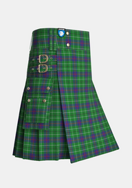Utility_Duncan_tartan_1112_kilt_side_image_with_pleated_design_and_adjustable_buckles_for_men