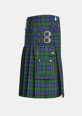 Utility_Dundas_tartan_1041_kilt_right_image_with_pleated_design_and_adjustable_buckles_for_men