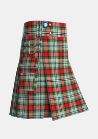 Utility_Dundee_tartan_844_kilt_side_image_with_pleated_design_and_adjustable_buckles_for_men