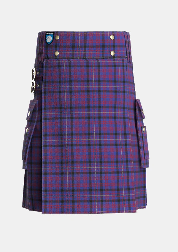Utility_Dundonald_Tartan_7118_kilt_front_image_with_pleated_design_and_adjustable_buckles_for_men