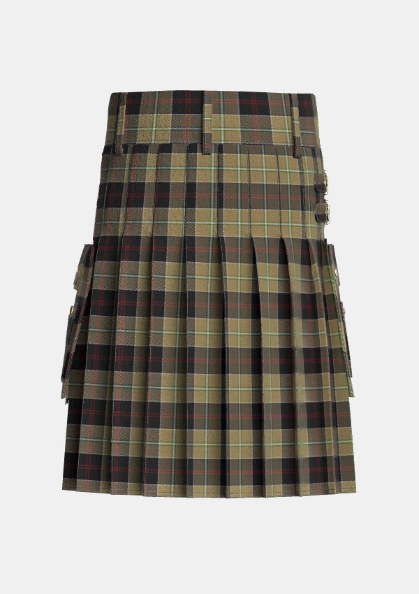 Utility_Dunlop_Hunting_Tartan_1205_kilt_back_image_with_pleated_design_and_adjustable_buckles_for_men