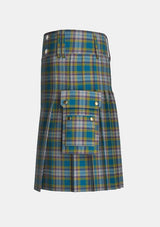 Utility_Dunn_tartan_6481_kilt_left_image_with_pleated_design_and_adjustable_buckles_for_men