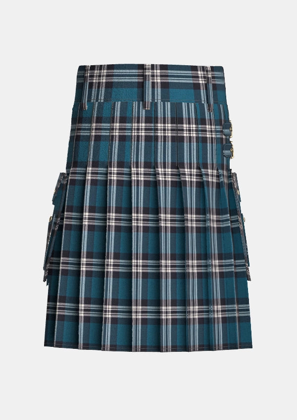 Utility_Earl_of_St_Andrews_tartan_85_kilt_back_image_with_pleated_design_and_adjustable_buckles_for_men