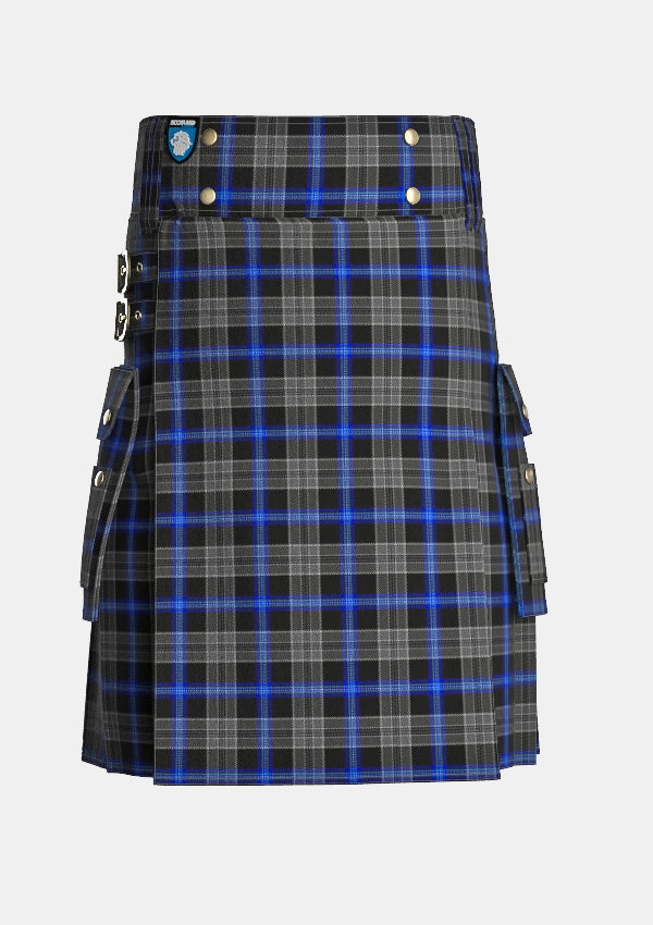 Utility_Earthrise_Tartan_kilt_front_image_with_pleated_design_and_adjustable_buckles_for_men