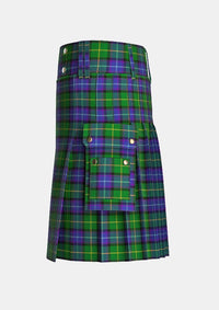 Utility_East_Lothian_Tartan_2561_kilt_left_image_with_pleated_design_and_adjustable_buckles_for_men
