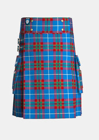 Utility_Edinburgh_tartan_1163_kilt_front_image_with_pleated_design_and_adjustable_buckles_for_men