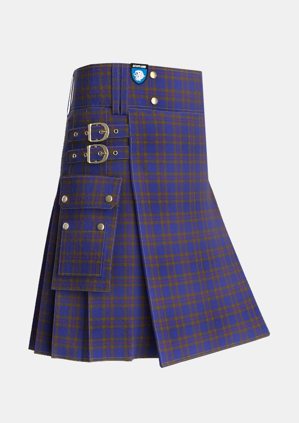 Utility_Elliot_2_Tartan_596_kilt_side_image_with_pleated_design_and_adjustable_buckles_for_men