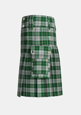 Utility_Erskine_Green_Tartan_941_kilt_left_image_with_pleated_design_and_adjustable_buckles_for_men