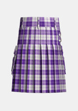 Utility_Erskine_Purple_Tartan_kilt_back_image_with_pleated_design_and_adjustable_buckles_for_men