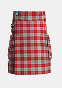 Utility_Erskine_Red_Tartan_1700_kilt_front_image_with_pleated_design_and_adjustable_buckles_for_men