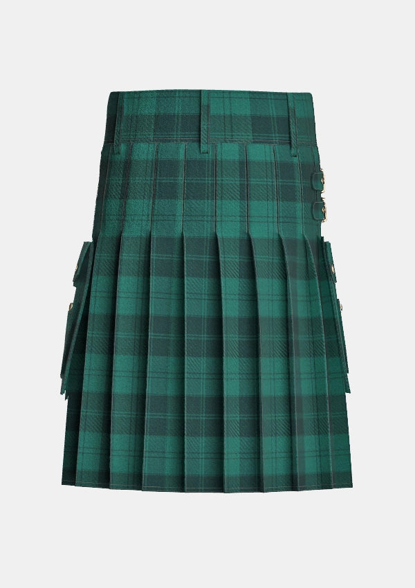 Utility_Erskine_tartan_755_kilt_back_image_with_pleated_design_and_adjustable_buckles_for_men