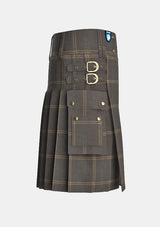 Utility_Eternity_tartan_kilt_right_image_with_pleated_design_and_adjustable_buckles_for_men