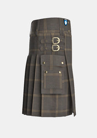 Utility_Eternity_tartan_kilt_right_image_with_pleated_design_and_adjustable_buckles_for_men