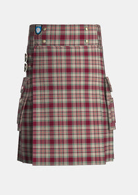 Utility_Etive_Burgundy_Tartan_7576_kilt_front_image_with_pleated_design_and_adjustable_buckles_for_men